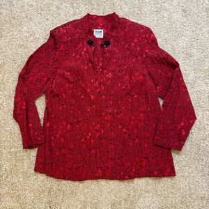 R&M Richards Red Paisley Women's Blouse set